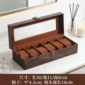 6-Slot Premium PU Leather Watch Organizer Box