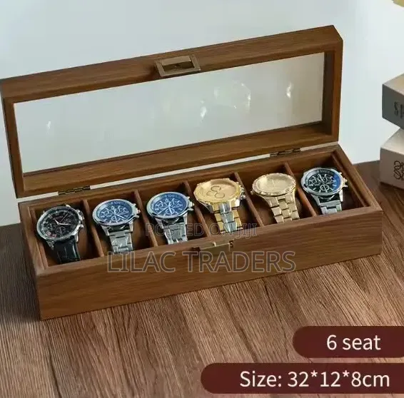 Luxury 6-Slot PU Leather Watch Organizer Box - 1