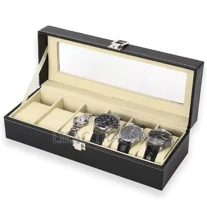 Luxury 6-Slot Watch Organizer Box | Scratch Protection