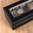 6-Slot Watch Organizer Storage Box - Black - 1