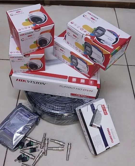Hikvision 4CH CCTV System with 4 ColorVu Cameras & HDD - 1