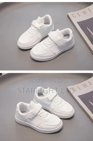 Kids White School Sneakers (Sizes 21-37)