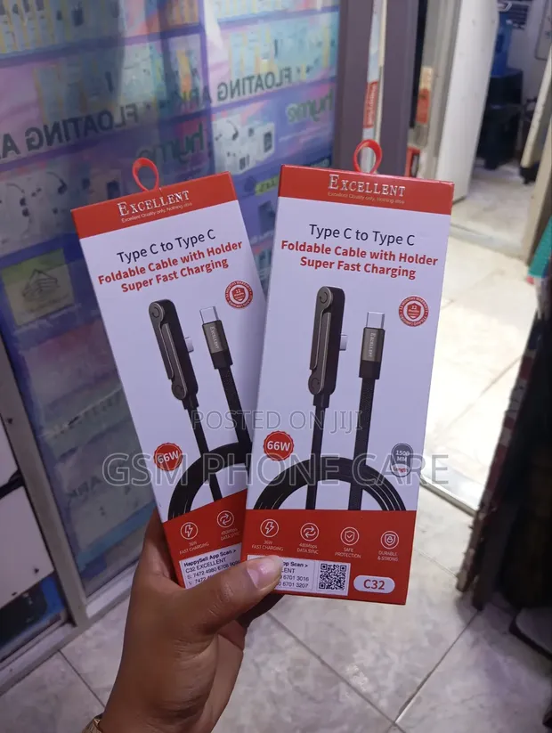 Foldable Cable with Stand - 66W Fast Charging - 1