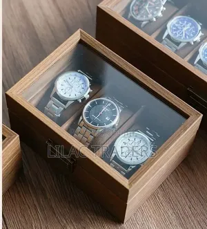 Premium Quality 3-Slot Watch Organizer Box - Brown