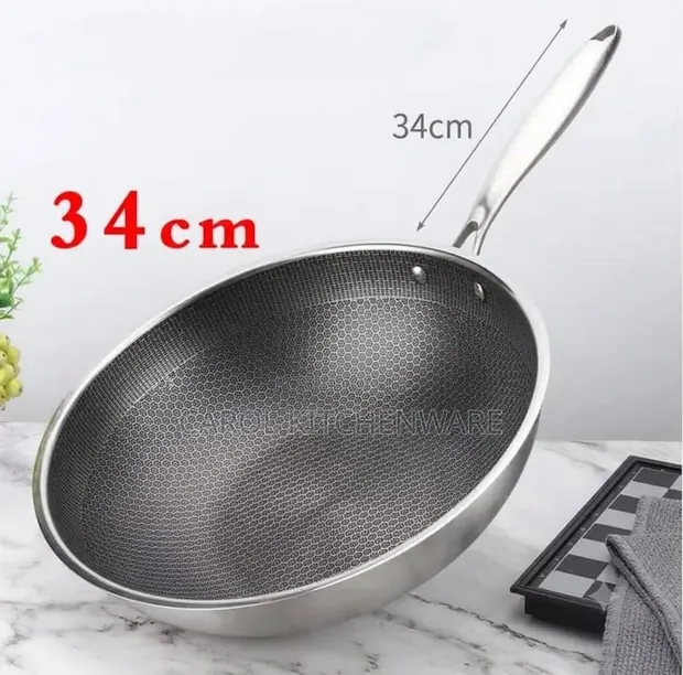 34cm Honeycomb Non-Stick Wok Pan - 1