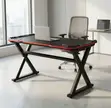 LED Gaming Workstation Desk - Black - 1