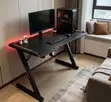 LED Gaming Workstation Desk - Black - 2