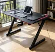 LED Gaming Workstation Desk - Black - 4