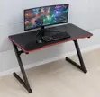 LED Gaming Workstation Desk - Black - 5