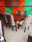 Marble Dining Set with Fabric Chairs - 1