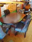 Marble Dining Set with Fabric Chairs - 2