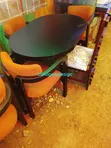 Marble Dining Set with Fabric Chairs - 5