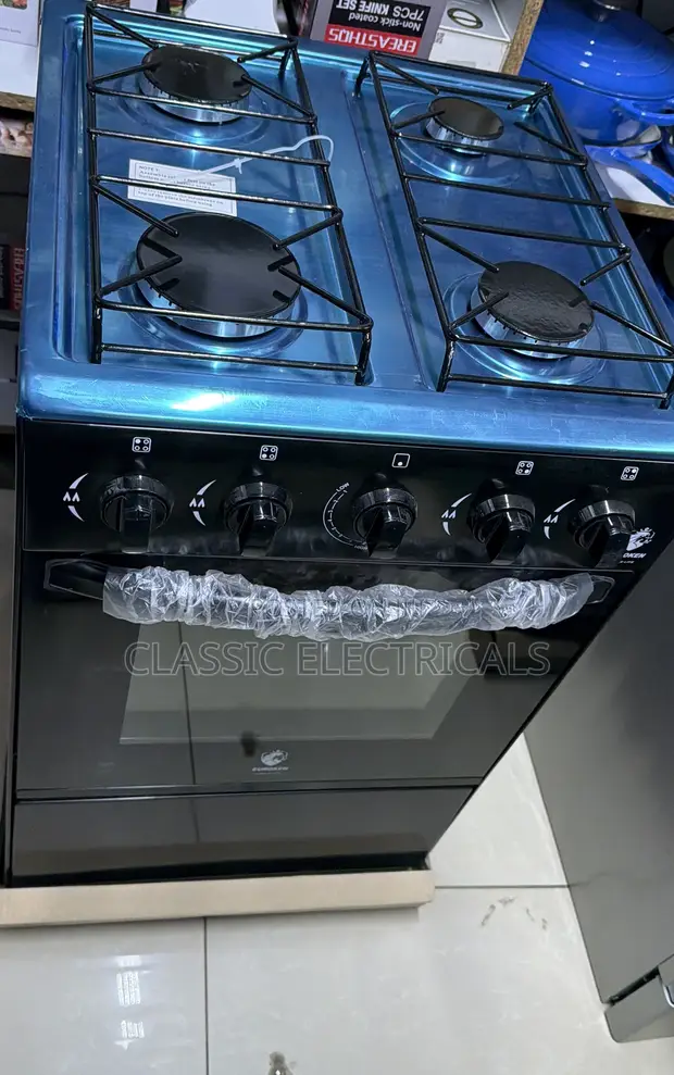 4-Burner Gas Cooker with Electric Oven - 1