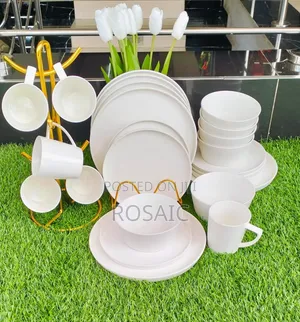 24-Piece White Plain Dinner Set