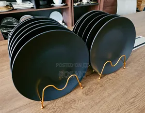6 Pieces High Quality Black Dinner Plates