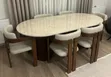 Hardwood Dining Table with Marble Top (Order Basis) - 1
