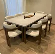 Hardwood Dining Table with Marble Top (Order Basis) - 4