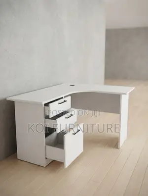 1.2m Curved L-Shaped Home Office Desk - White