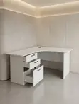 1.2m Curved L-Shaped Home Office Desk - White - 3