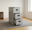 3-Drawer Steel Filing Cabinet - White - 5