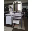 White Wooden Lighted Vanity Dressing Table - 2