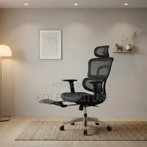 Executive Orthopedic Office Chair with Foldable Footrest