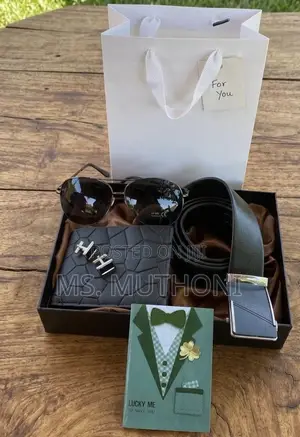 Complete Gift Set: Wallet, Aviators, Belt & Cufflinks for Him