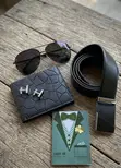 Complete Gift Set: Wallet, Aviators, Belt & Cufflinks for Him - 2