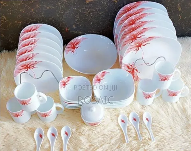 39-Piece Square Opal Glass Dinner Set - 1