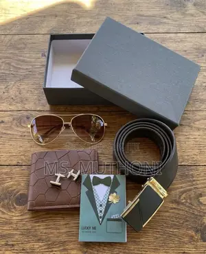 Premium Gentleman's Gift Set: Wallet, Sunglasses, Belt