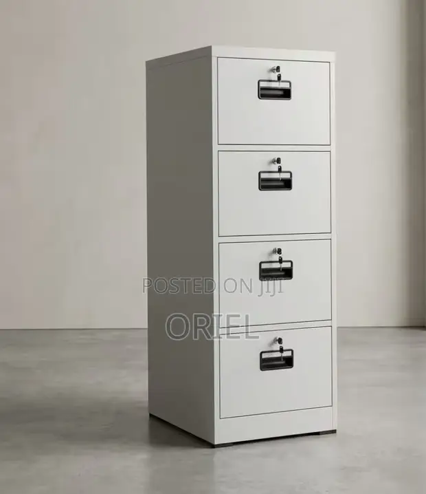 4-Drawer Office Storage Cabinet with Keys - 1