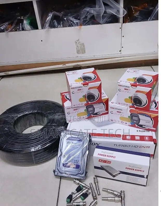Hikvision 4CH DVR CCTV System with 4 ColorVu Cameras - 1
