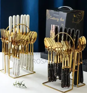24-Piece Marble Cutlery Set