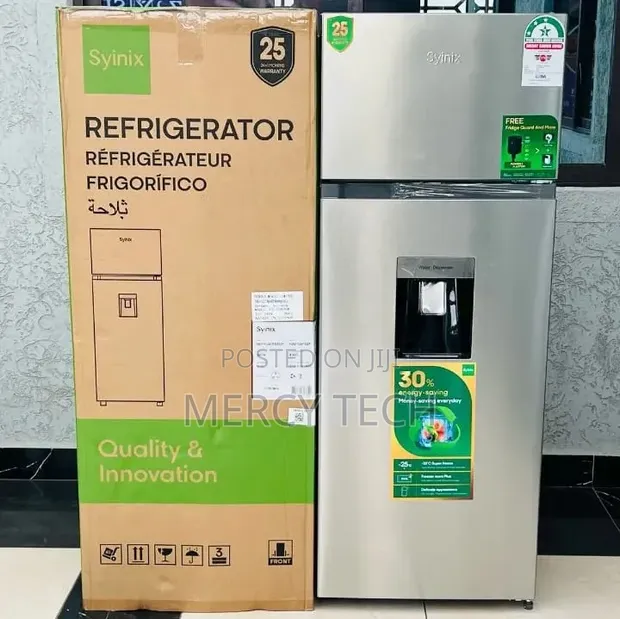 Syinix 210L Double Door Fridge with Water Dispenser - 1