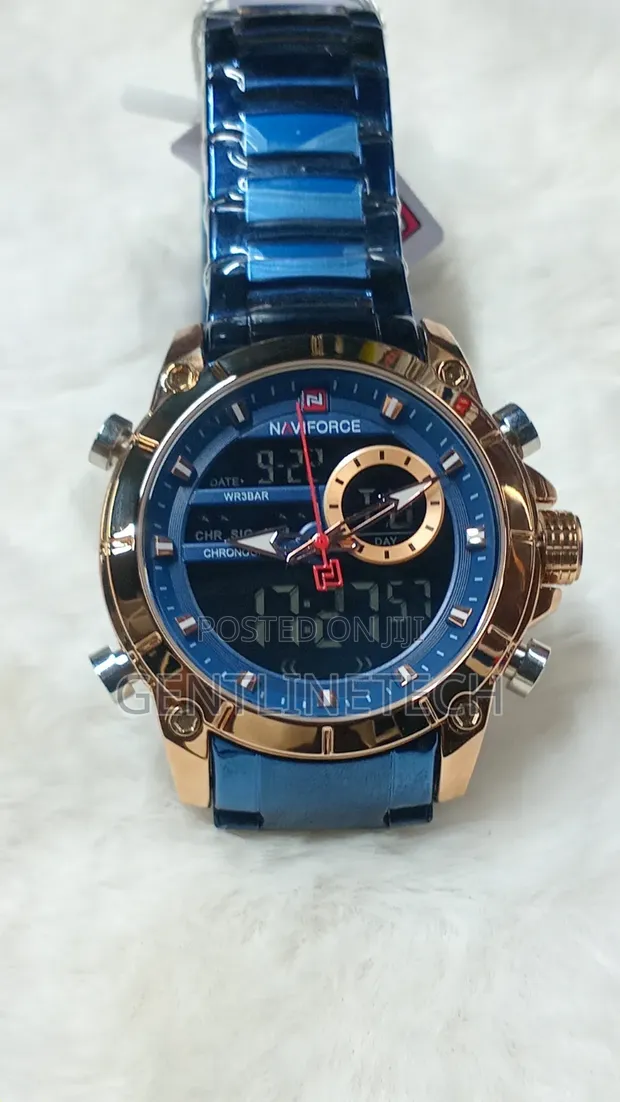 Naviforce NF9163 Blue and Gold Watch - 1