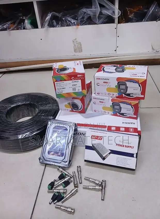 Hikvision 4CH DVR System with 4 ColorVu Night Cameras - 1