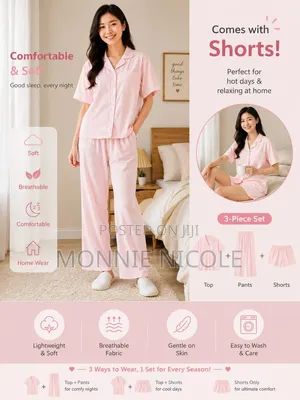 Comfy Soft 3-Piece Pajama Set