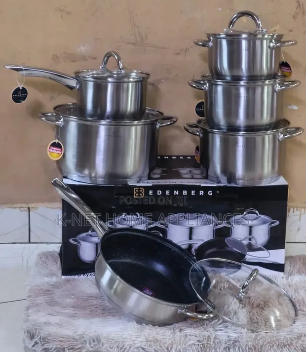 Edenberg 12-Piece Stainless Steel Cookware Set - 1
