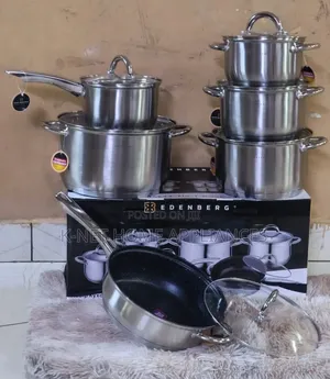 Edenberg 12-Piece Stainless Steel Cookware Set
