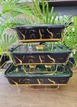3pcs Black Gold Ceramic Chafing Dish Set (3.5L, 2.5L, 1.8L) - 2