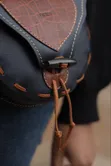 Genuine Leather Sling Bag - Black - 4