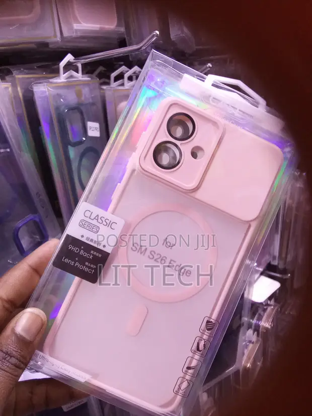 Pink Translucent MagSafe Case for Samsung Galaxy S26 Edge with Lens Protector - 1