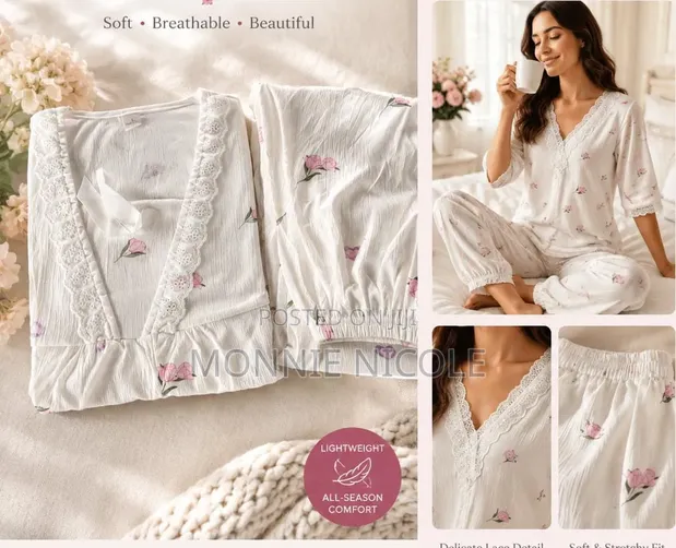 Beautiful Soft Breathable Pyjama Set - 1