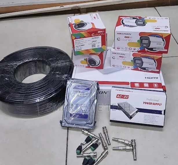 Hikvision 4CH DVR Kit with 4 ColorVu Cameras - 1