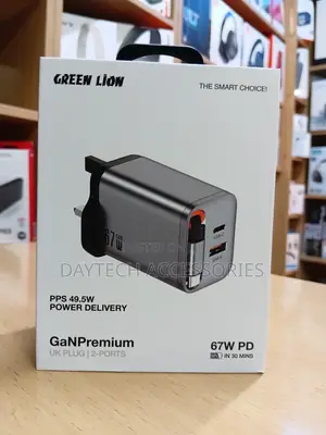 Green Lion GaN Premium 67W UK Plug Wall Charger