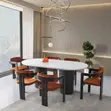 Elegant Dining Set for 6 - Black Oval Table - 5
