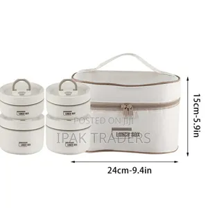 4-in-1 Lunch Box Set with Insulated Bag (600ml x 2, 400ml x 2)