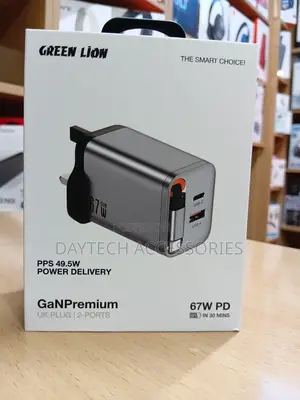 Porodo GaN Premium 67W Wall Charger with Retractable Cable