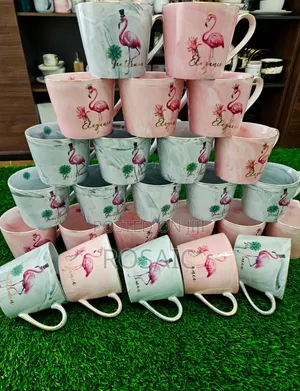 High Quality Gold Rimmed Ceramic Mug Set (6pcs)