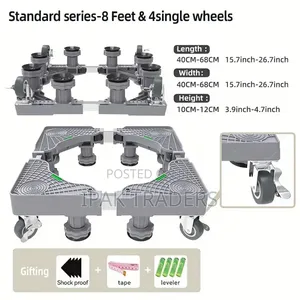 Heavy Duty 200kg Expandable Fridge & Washing Machine Stand Trolley